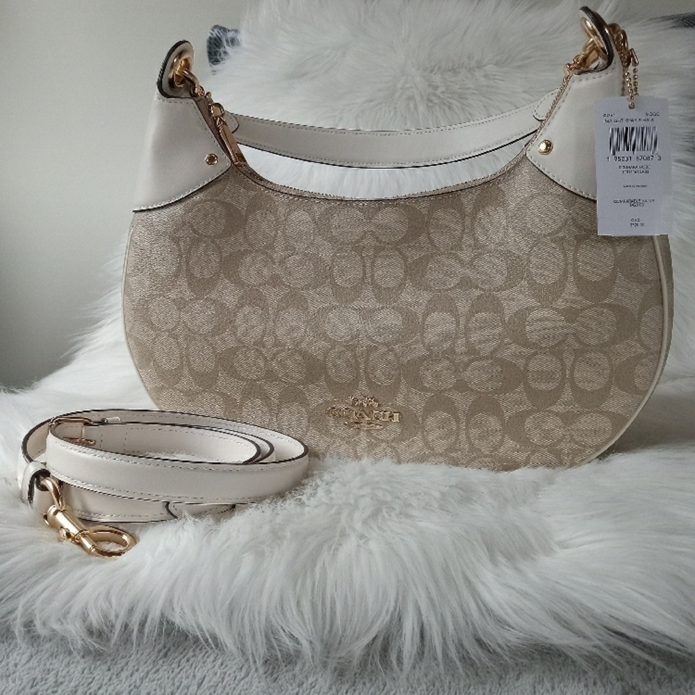 Coach Beige Signature Shoulder Bag